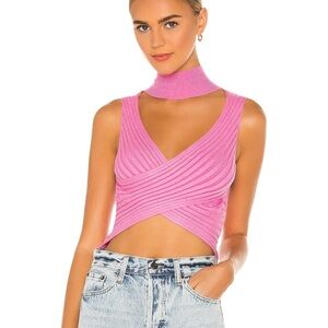 Superdown Women's Pink Choker Top